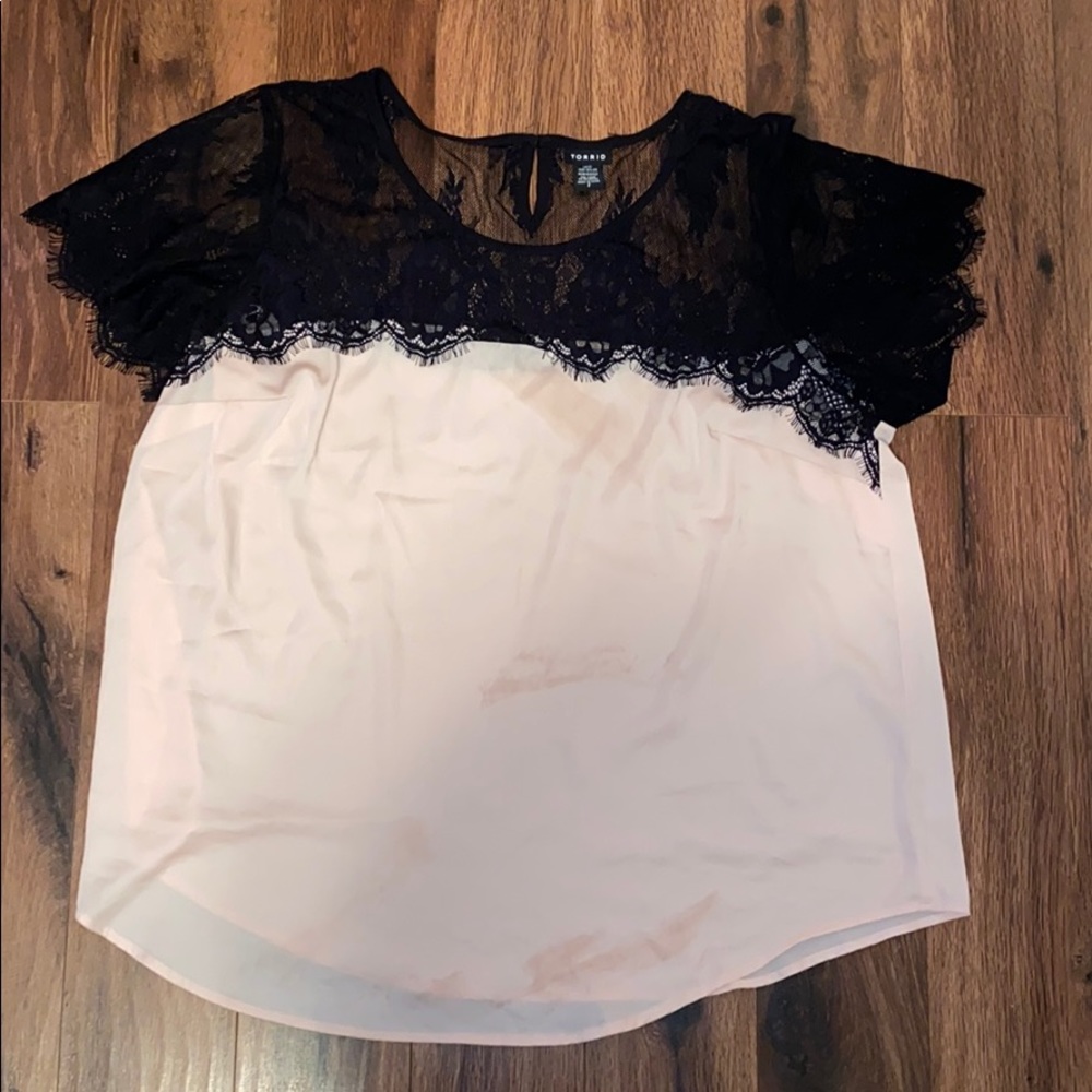 Torrid black lace shirt *like new*